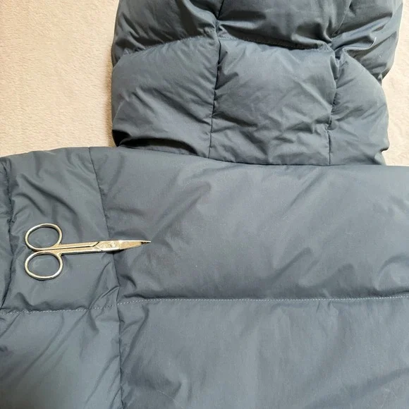 Rei Down Quilted Hooded Puffer Coat Womens XL Blue Mid Length Winter Jacket READ - Picture 14 of 16